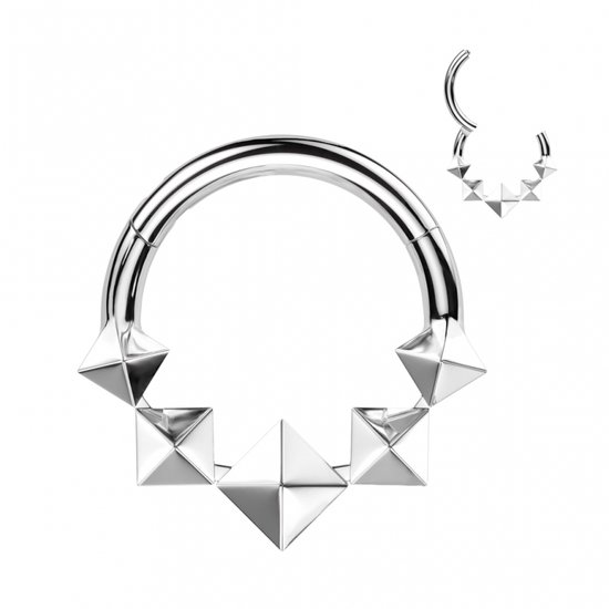 piercing clicker ring 3D Diamonds front