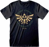 Nintendo The Legend Of Zelda - Hyrule Kingdom Crest Mens Tshirt - XL - Zwart