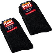 BRUBAKER 2 Paar Heat my Feet Unisex Thermosokken - Warme Sokken - Huissoken - Skisokken - Antraciet – Maat 47-50