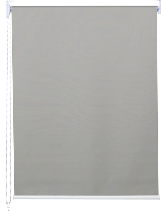 Rolgordijn MCW-D52, raamrolgordijn zijtrekgordijn, 110x160cm zonwering verduisterend ondoorzichtig ~ grijs
