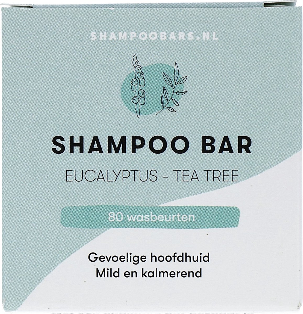 Shampoo Bar Eucalyptus - Tea Tree | Handgemaakt in Nederland | SLS- & SLES-vrij | Dierproefvrij | Vegan | Crueltyfree | Ideaal voor droog haar | Zeer geschikt voor een droge hoofdhuid | 100% biologisch afbreekbare verpakking
