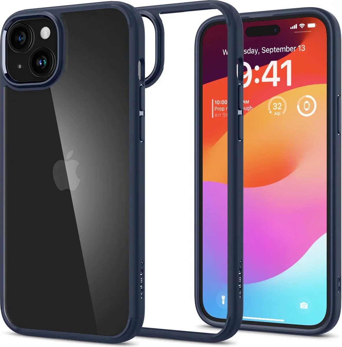 Geschikt voor Spigen Apple iPhone 15 Plus Ultra Hybrid Back Cover Hoesje - Blauw