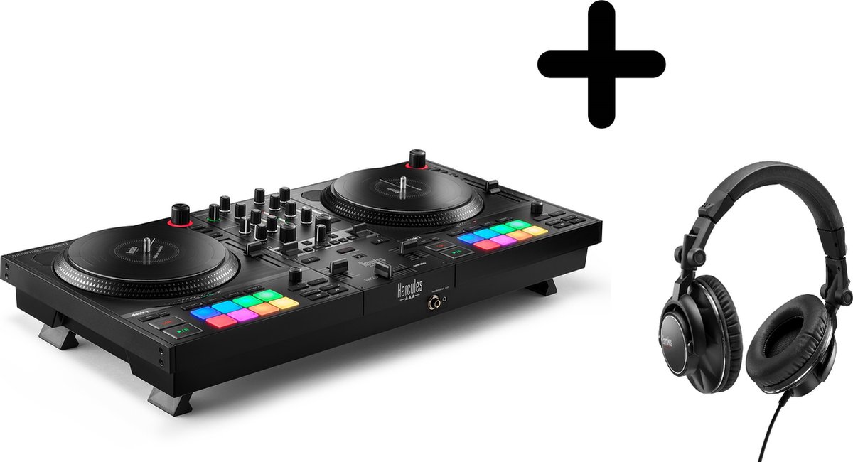 Hercules DJControl Inpulse T7 - DJ Controller + HDP DJ 60 - DJ Koptelefoon - Zwart - Hercules