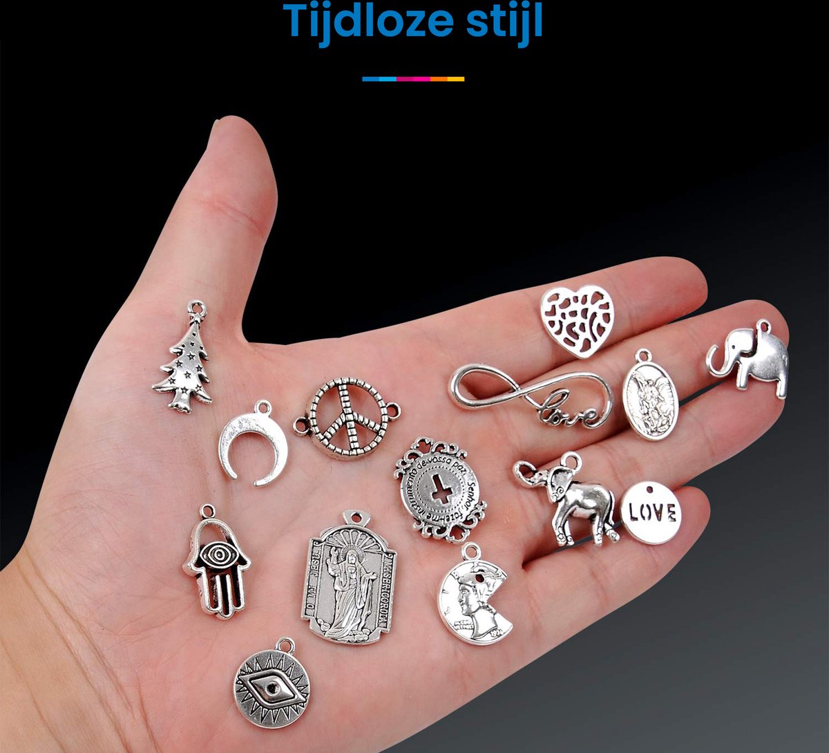 YONO Bedels voor Sieraden Maken - Armband - Ketting - Oorbellen - Set van 300 - Zilver — afbeelding 4