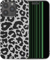 iMoshion Hoesje Geschikt voor iPhone 15 Pro Max Hoesje Siliconen - iMoshion Design hoesje - Goud / Leopard Transparent