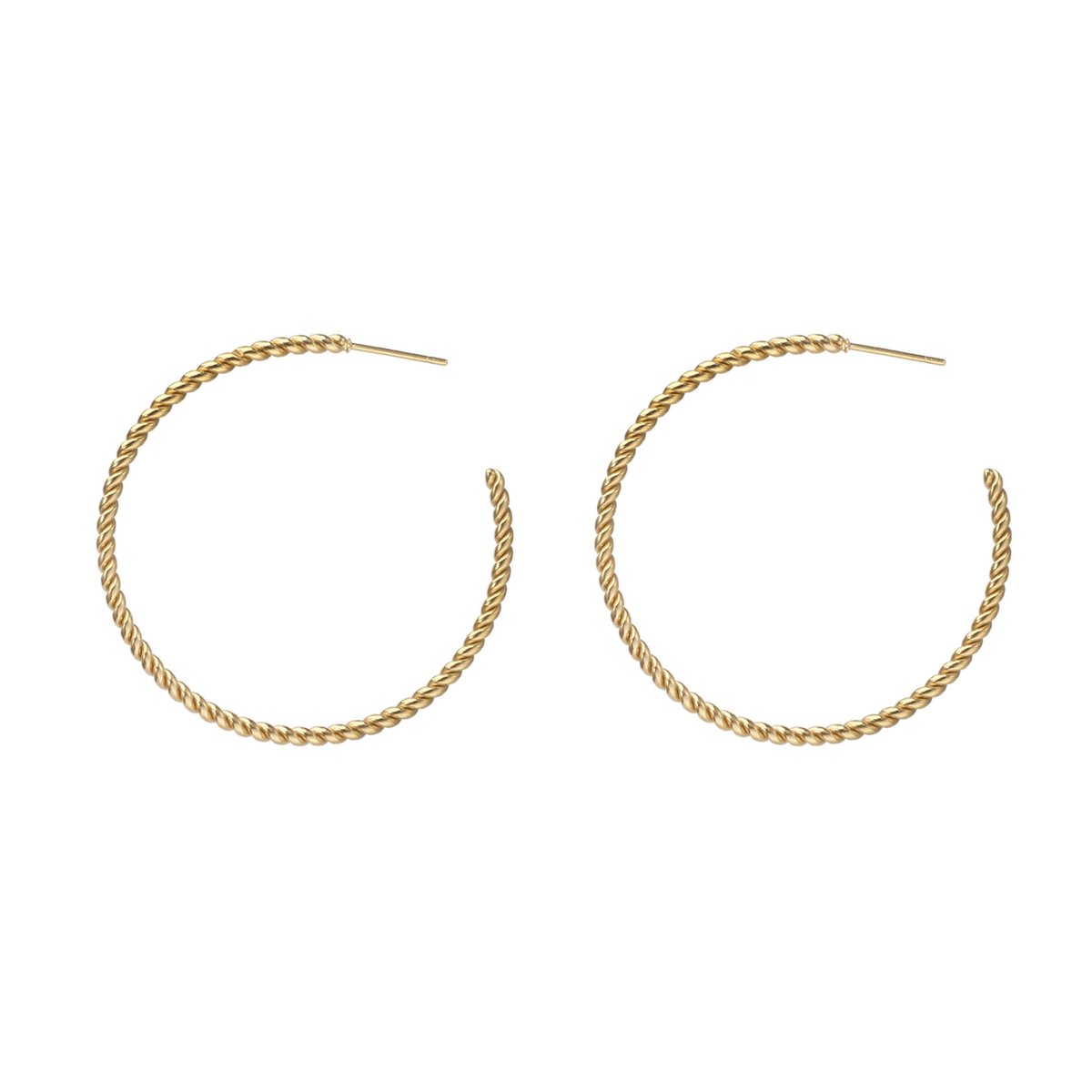 The Jewellery Club - Julia earrings gold - Oorbellen - Dames oorbellen - Tijdloze hoop oorbellen - Stainless steel - Goud - 4 cm