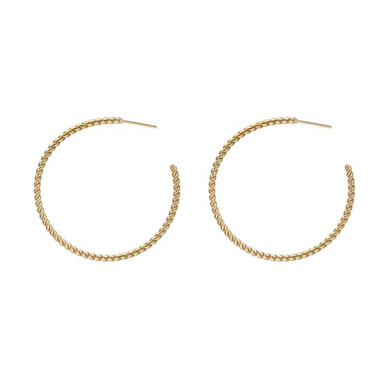 The Jewellery Club - Julia earrings gold - Oorbellen - Dames oorbellen - Tijdloze hoop oorbellen - Stainless steel - Goud - 4 cm