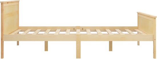 The Living Store Cadre de lit en bois de pin massif 140x200 cm - Cadre de lit - Encadrements de lit - Cadre de lit en bois - Lit - Sommier - Meubles de couchage - Lit double - Cadres de lit en bois - Encadrements de lit - Sommiers - Lits de Sommiers