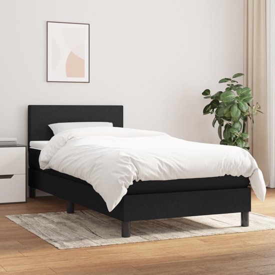 The Living Store Boxspringbed - Pocketvering - 100x200 cm - Zwart