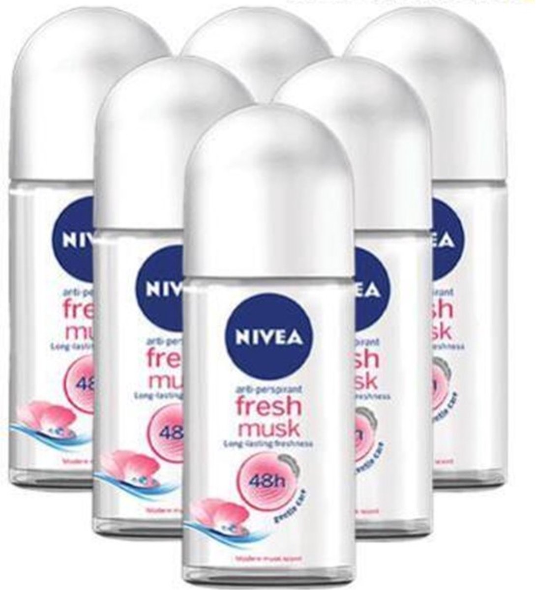 Nivea Women  48 uur Anti-perspirant roller- Musk 6 Pack - NIVEA