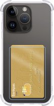 Étui iPhone 15 Pro avec porte-cartes transparent résistant aux chocs - Étui pour iPhone 15 Pro avec porte-cartes
