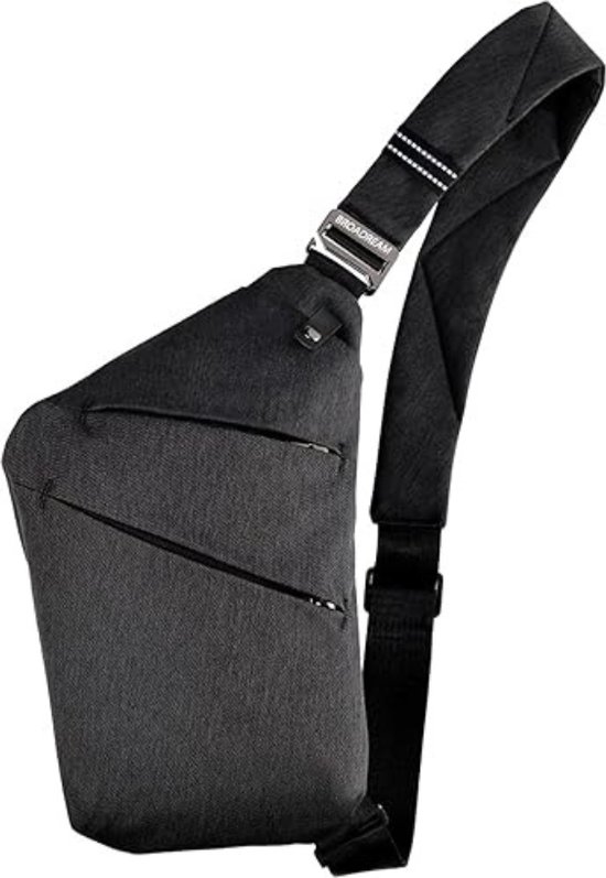 SHOP YOLO - Anti-Diefstal Waterdichte Schoudertas - Sling Borst Crossbody bag - Zwart