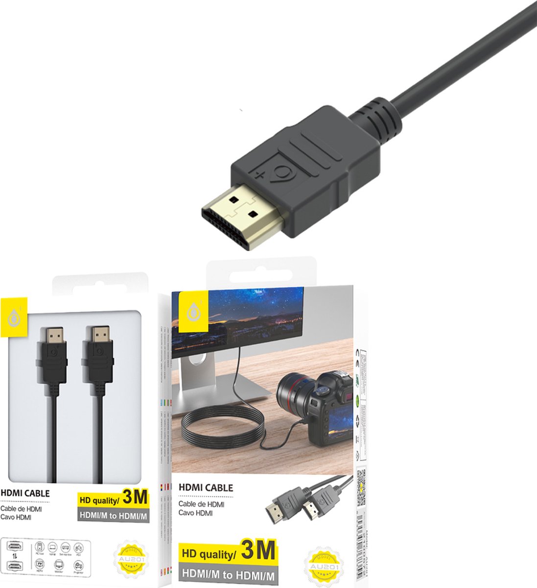 Moveteck Premium HDMI Kabel 3M | | 4K Ultra High Speed (120hz) - HDMI Kabel 8K (60hz) - HDMI naar HDMI 3 Meter | Premium HDMI Kabel 2.1 - Ultra HD 8K - HDMI naar HDMI - Xbox Series X & PS5