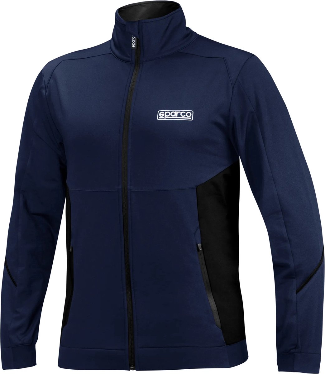 Sparco Full Zip Sweatshirt - Marineblauw/Zwart - Maat XS