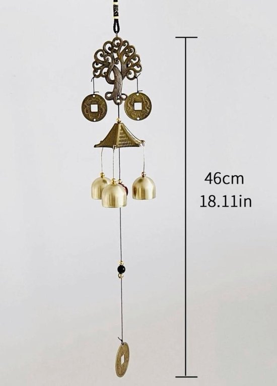Carillons éoliens - Carillon éolien - Arbre - Pagode - Cloches - H 47 cm  (9960)