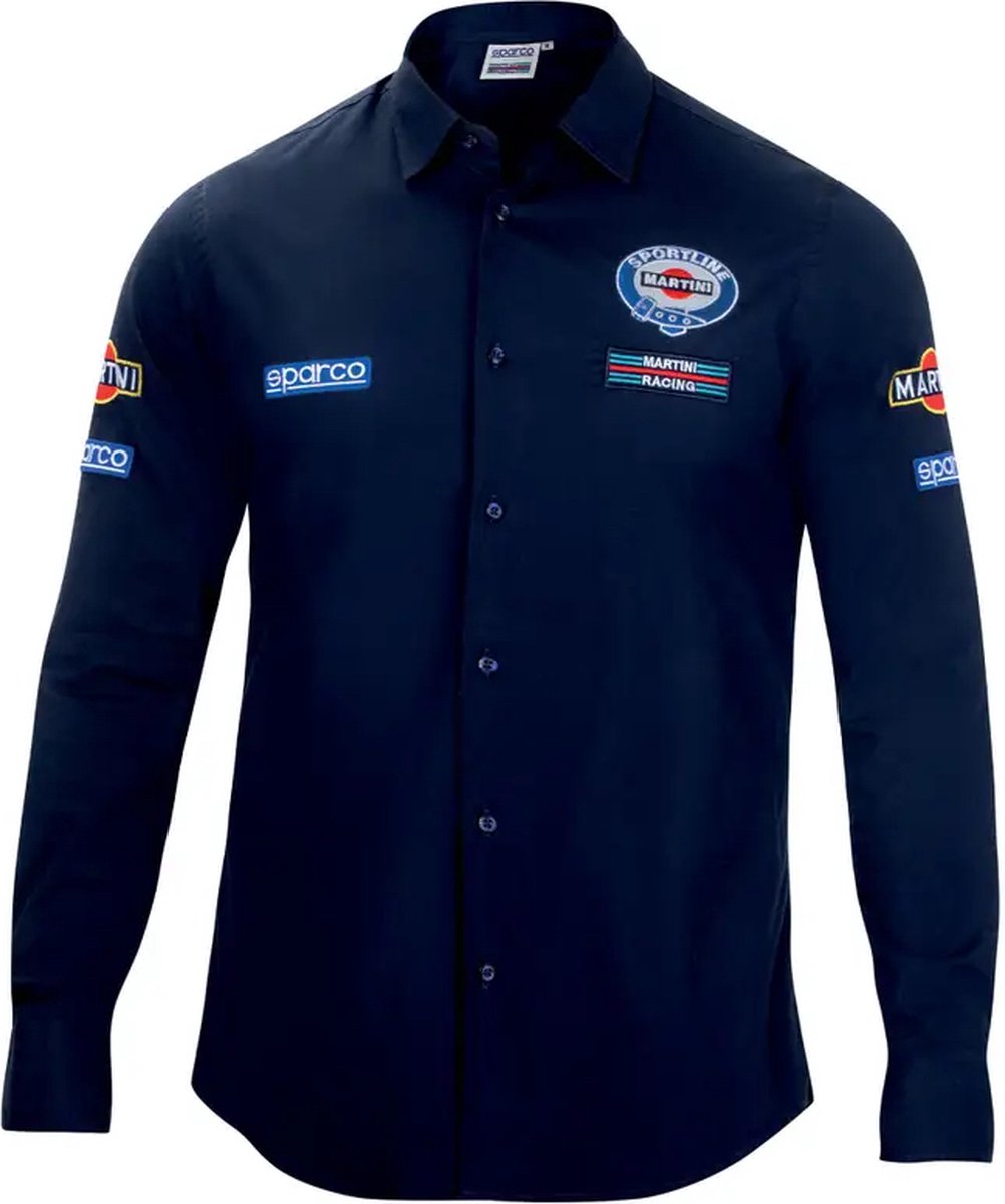 Sparco Martini Racing Overhemd - Marineblauw - Overhemd maat XS