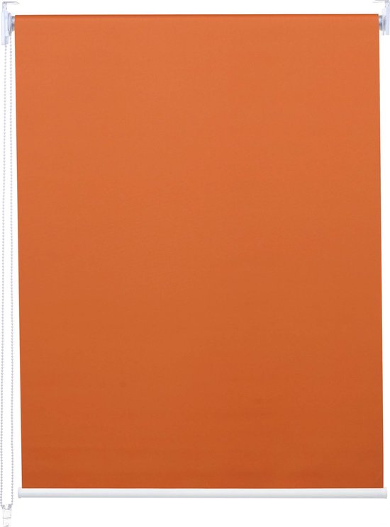 Rolgordijn MCW-D52, raamrolgordijn zijtrekgordijn, 100x160cm zonwering verduisterend ondoorzichtig ~ oranje