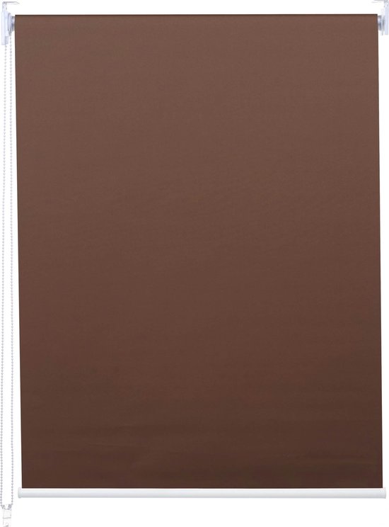 Rolgordijn MCW-D52, raamrolgordijn zijtrekgordijn, 90x160cm zonwering verduisterend ondoorzichtig ~ bruin