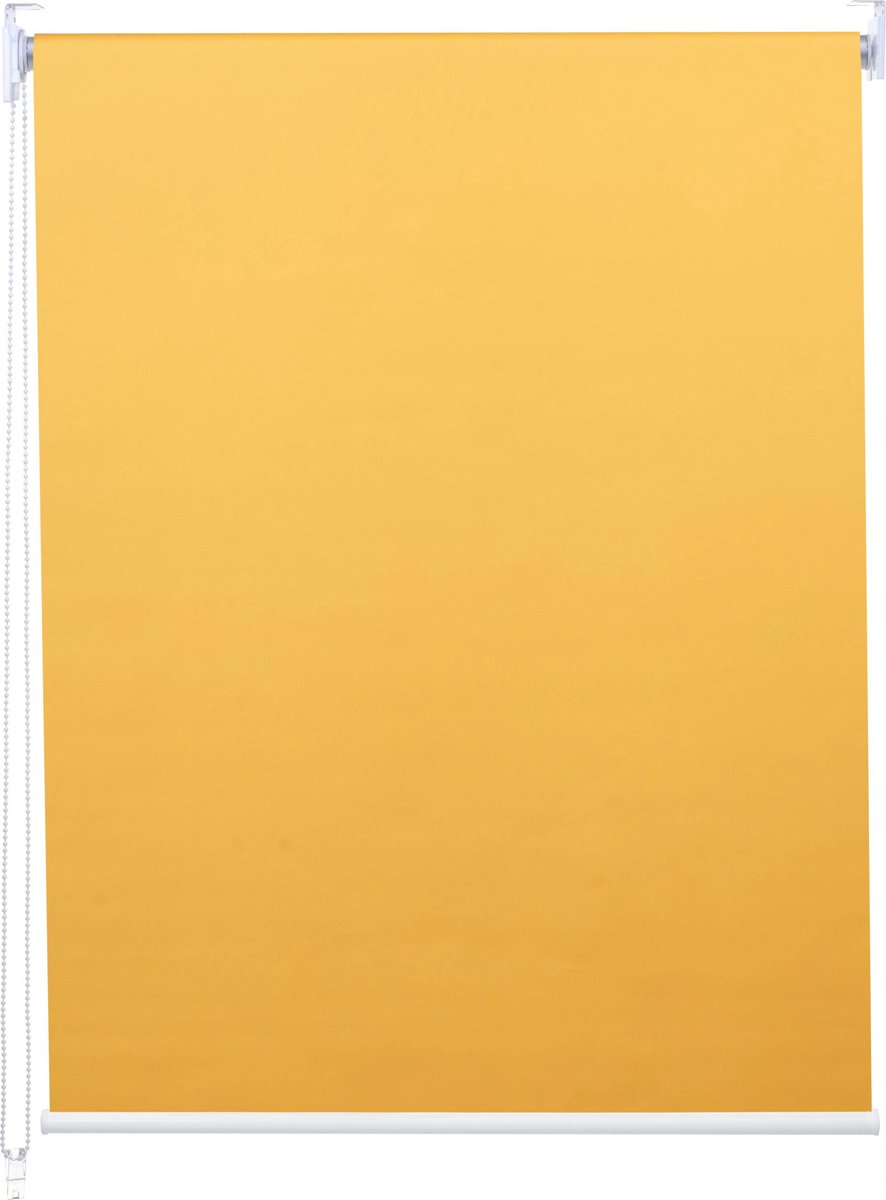 MCW Rolgordijn -D52 raamrolgordijn zijwaartse tochtwering 120x160cm zonwerende verduistering ondoorzichtig ~ geel