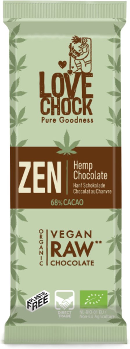 Lovechock Bar Zen Hemp Chocolate - Vegan Raw Bio 35GR