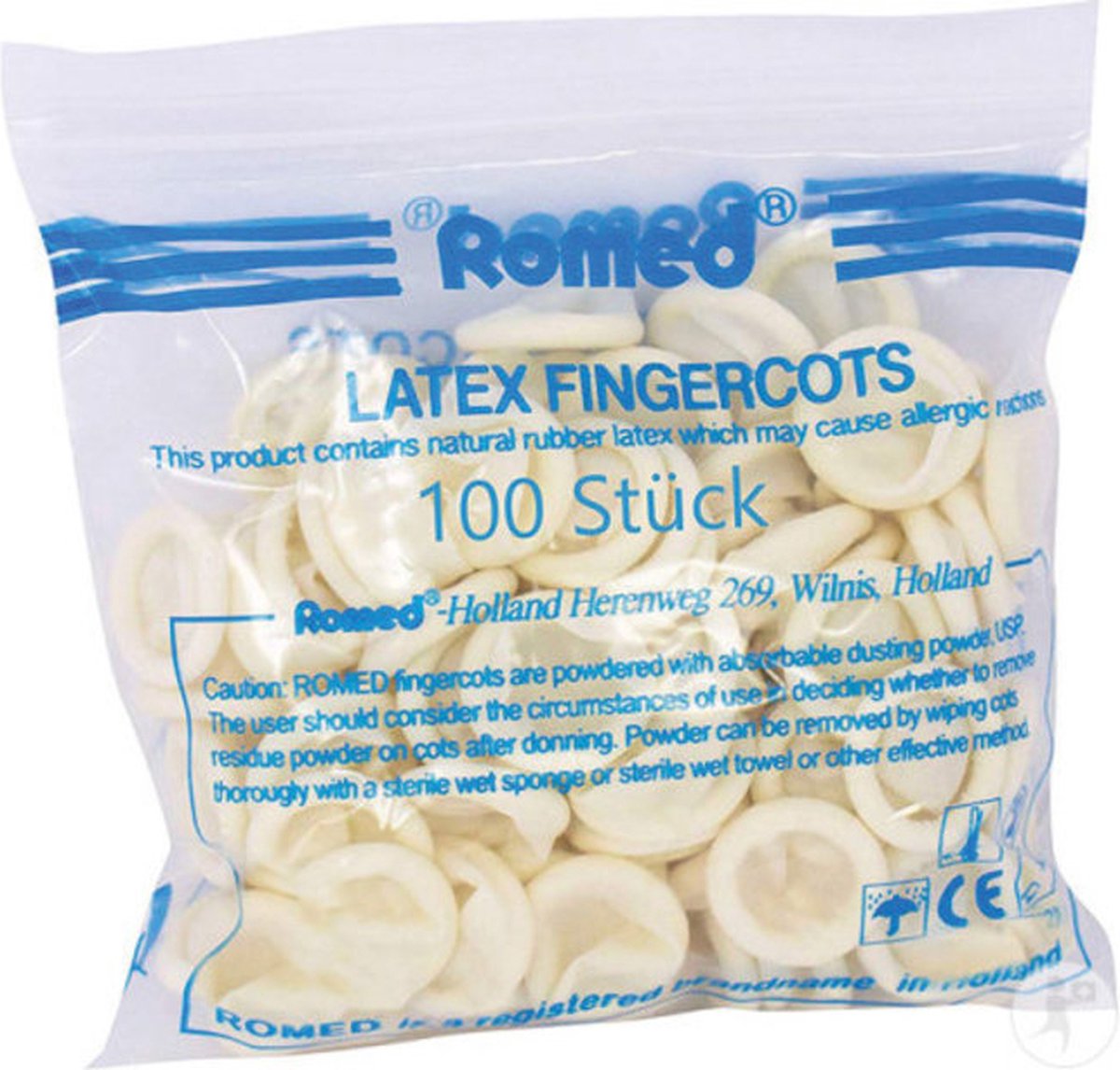 Goedkoopste Romed Latex Vingercondoom x-large - 500 Stuks - Hygiënische Bescherming voor Vingers - Ideaal voor Medische Toepassingen, Vingerbobs, Vingerverband en Vingerlingen