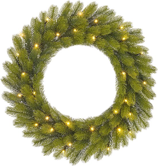 Couronne de Noël Nigata Black Box Trees avec Siècle des Lumières LED - Ø60 cm - Vert