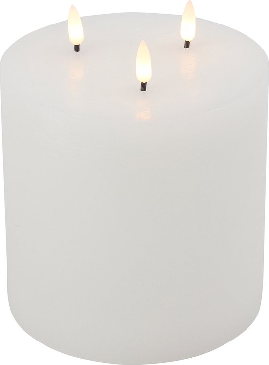 Coutryfield - Bougie pilier ronde D15cm LED Lyon blanc S