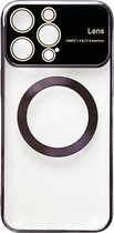 Casemania Hoesje Geschikt voor Apple iPhone 15 Pro Paars - Siliconen Back Cover met Camera Lens Bescherming - Geschikt voor Magsafe