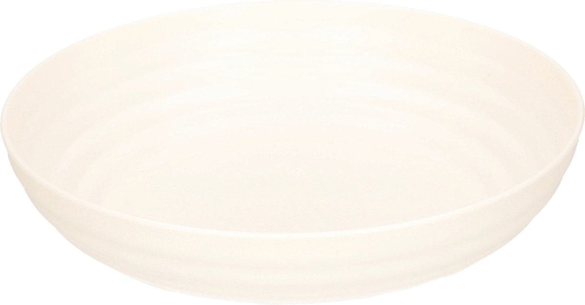Plasticforte Kommetjes/schaaltjes - dessert/ontbijt - kunststof - D22 x 5.5 cm - Ivoor wit