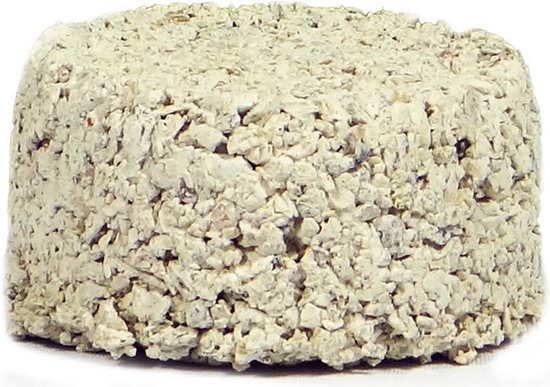 Witte Molen PLUS mineraalblok, middel grof, rond. Gemaakt van samengeperste granen en mineralen.