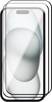 Screenprotector geschikt voor iPhone 15 Plus - 2x Gehard Glas Screen Protector FullGuard