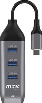 USB C naar USB 3.0 Hub 4 poorten | USB Hub 3.0 – 4 Poorten | USB C Hub / Adapter - Universeel | USB Splitter