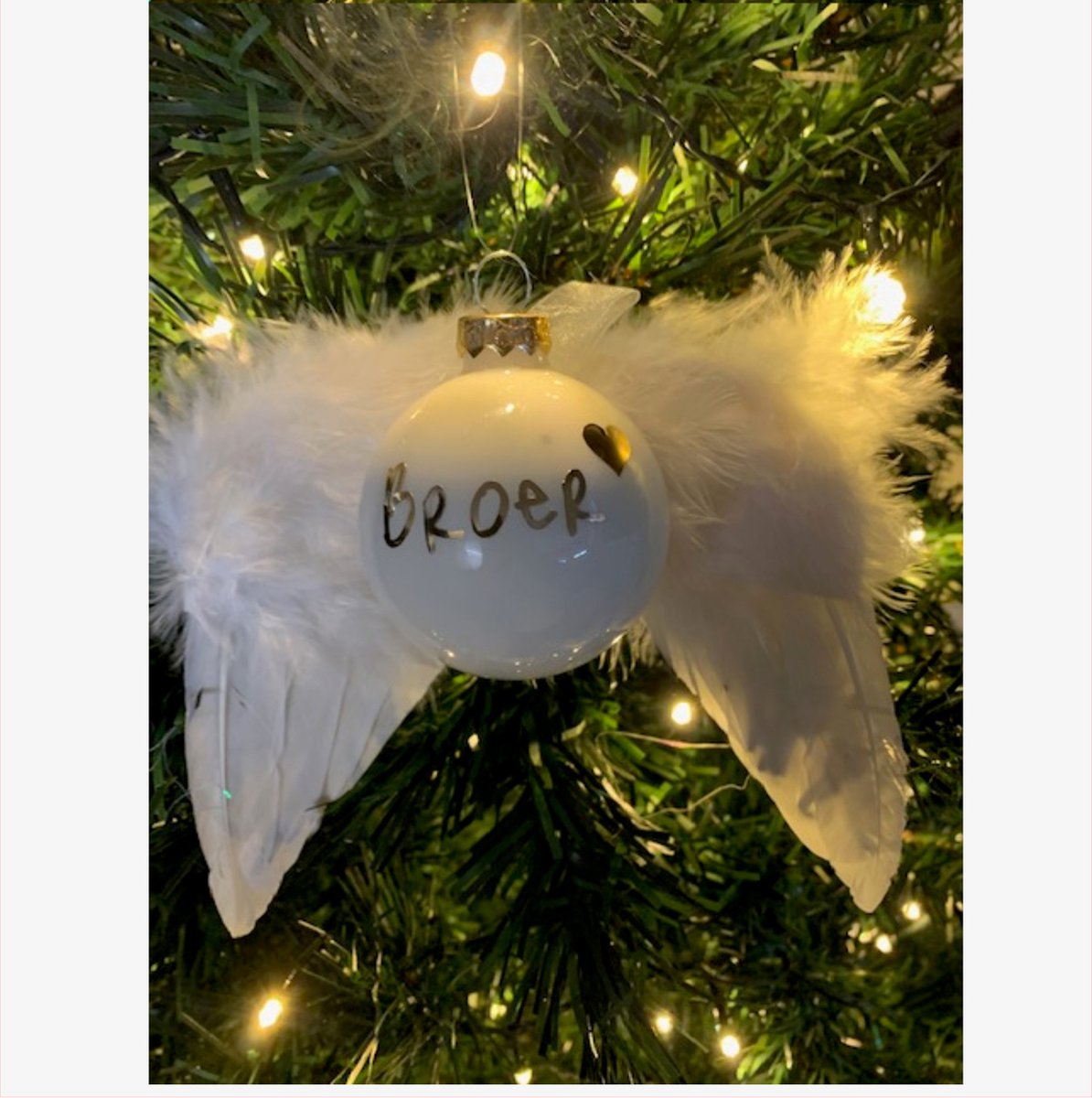 In loving memory kerstbal met vleugels- Broer- Kersthanger- ornament.