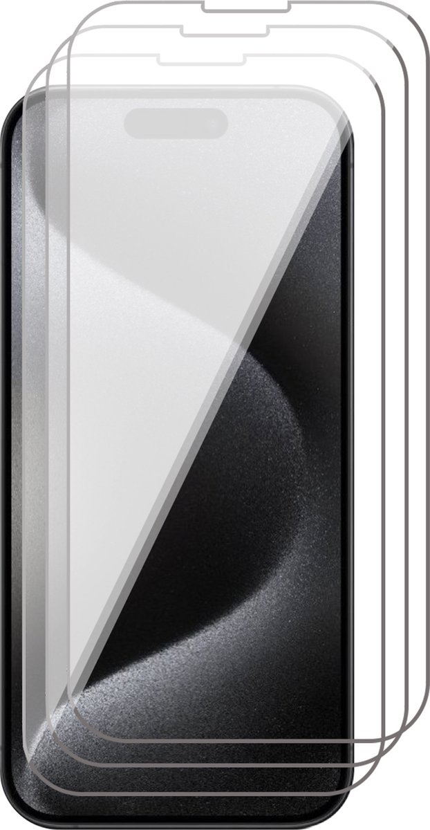 Screenprotector geschikt voor iPhone 15 Pro - 3x Gehard Glas Screen Protector GlassGuard