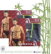 green-goose® Bamboe Herenslip | Grijs en Groen | Maat XL | 95% Bamboe | Zacht, Ademend en Hypoallergeen