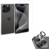 Geschikt voor iPhone 15 Shockproof Hoesje + Screenprotector + Camera Beschermglas – Proteqt+