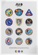 Apollo Crewed Mission Badges | Space, Astronomie & Ruimtevaart Poster | B2: 50x70 cm