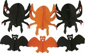 Halloween feestslinger vleermuizen en spinnen - 3 meter - oranje - papier