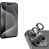 Geschikt voor iPhone 15 Pro Max Screenprotector + Beschermglas Geschikt voor iPhone 15 Pro Max Camera Lens - GuardCover