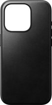 Nomad Modern Leather Case - Hoesje voor iPhone 15 Pro - Horween leder - Geschikt voor MagSafe en draadloos opladen - Zwart