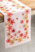 Chemin de table Crystal Star en 100% coton pour les fêtes | dîner | jours de remboursement | cuisines | Thanksgiving / Noël (50 cm x 150 cm)