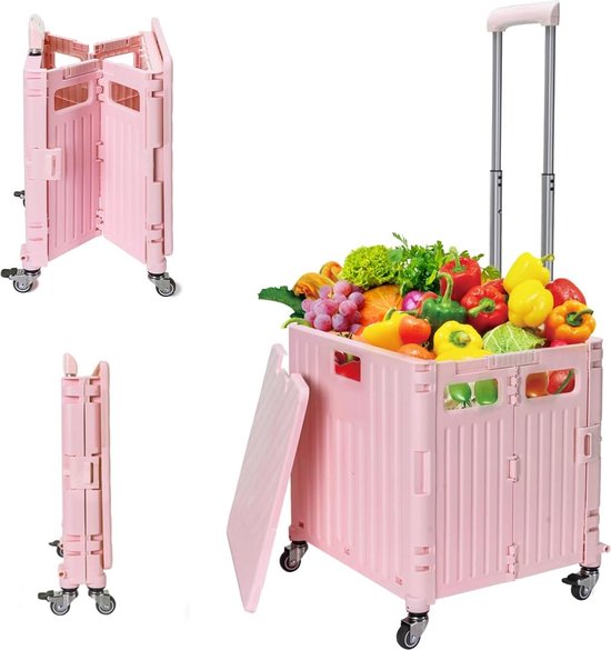 Clax Trolley Inclusief Vouwkrat - Roze