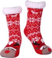 JAXY - Huissokken Dames - Verwarmde Sokken - Anti Slip Sokken - Huissokken - Bedsokken - Warme Sokken - Kerstcadeau Voor Vrouwen - Thermosokken - Dikke Sokken - Fluffy Sokken - Kerstsokken Dames en Heren - Rendier