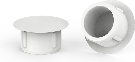 100 pièces - Capuchons Premium pour perçages - Rond - Wit (RAL 9010) - 6mm