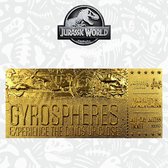 FaNaTtik Jurassic Park Replica Replica Gyrosphere Collectible Ticket (gold plated) Goudkleurig