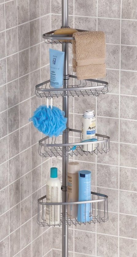 étagère de douche télescopique en métal, support de douche avec barre  coulissante pour