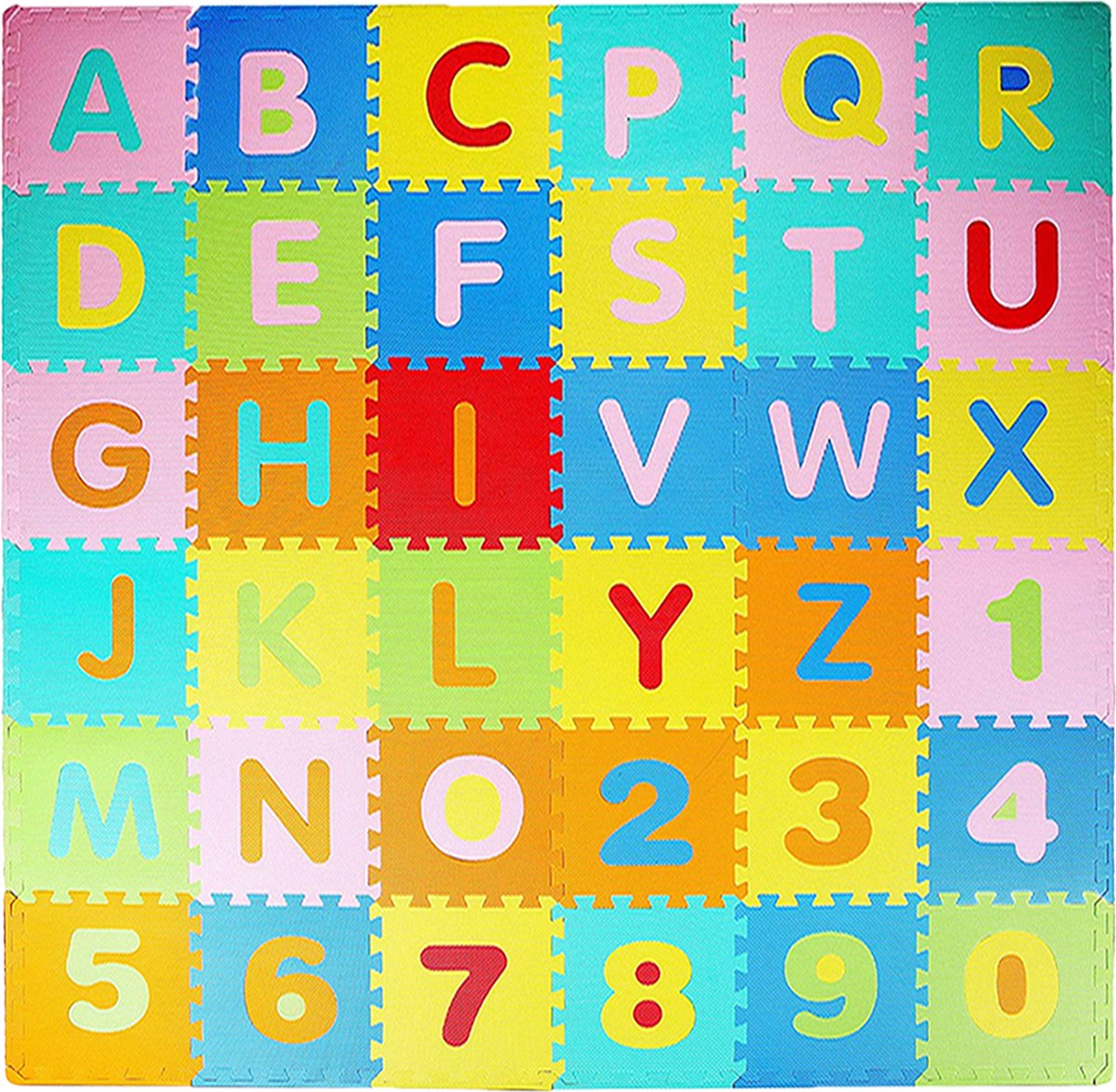 Tapis circulaire en liège INSPIO, motif train avec alphabet pour enfants