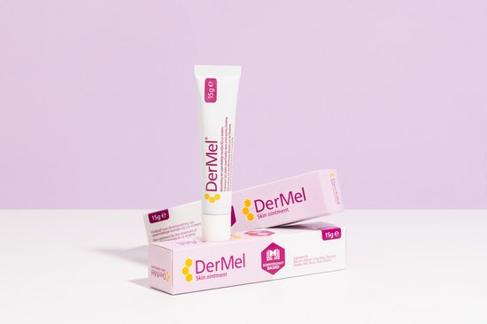 DerMel Honingzalf - Wondzalf voor o.a. eczeem, wondjes, smetplekken, luieruitslag, kloven, droge huid, geïrriteerde huid - 50 gram