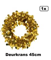 Deurkrans luxe 45cm goud - Brandvertragend - Glitter and glamour decoratie fun Gold