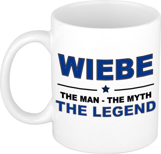 Nom de cadeau Wiebe - L'homme, le mythe la légende tasse à café / tasse 300 ml - nom / noms tasses - cadeau pour anniversaire / fête des pères / retraite / succès / merci